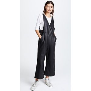 Free People Vegan Leather Jumpsuit Overalls NWT